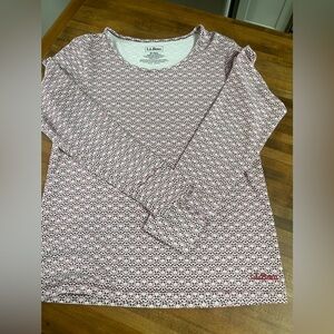 Women’s LLbean Tencel blend long sleeve printed tee size Medium